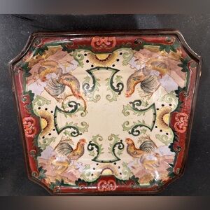 Colorful Rooster Decorative Plate